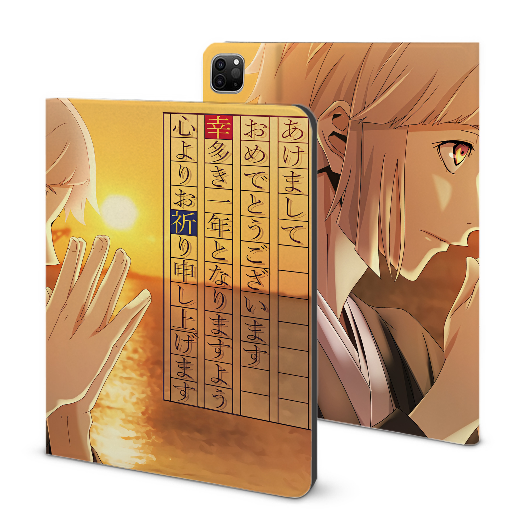 （画像用） 文豪ストレイドッグス Bungo Stray Dogs IPad ケース ブック型 PUレザー TPU 耐衝撃 軽量 薄型 ペン収納なし 全面保護 IPad 各モデル対応